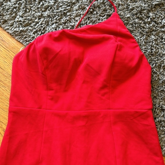 NWOT Princess Polly Priya Red One Shoulder Strap Slit Mini Dress Size 8 - Picture 6 of 15